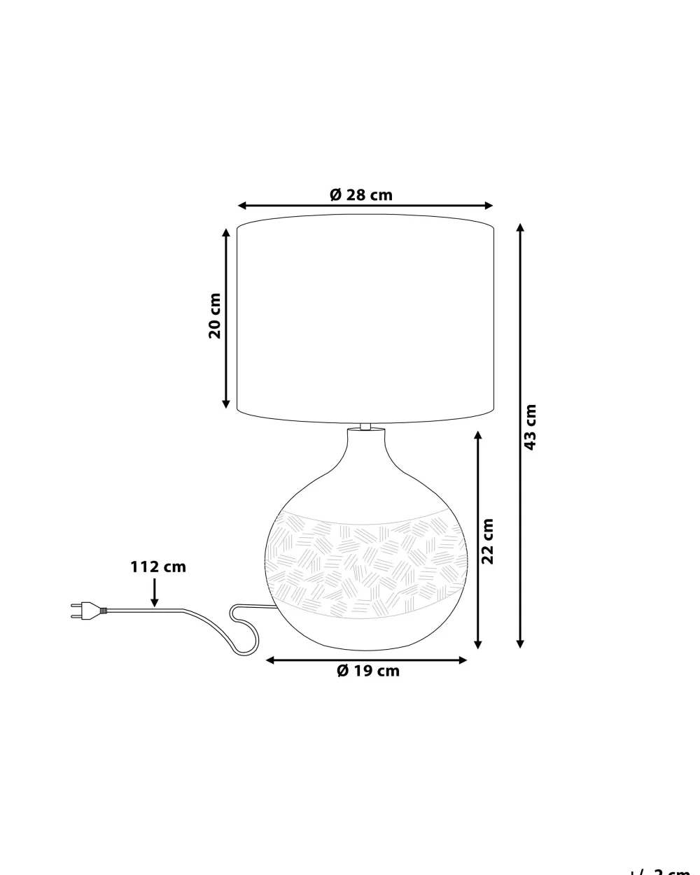 Beliani Lampada da Tavolo Moderna in Porcellana Lucida - Design Yakima con Rifiniture Argentate 

（：，，，AI）