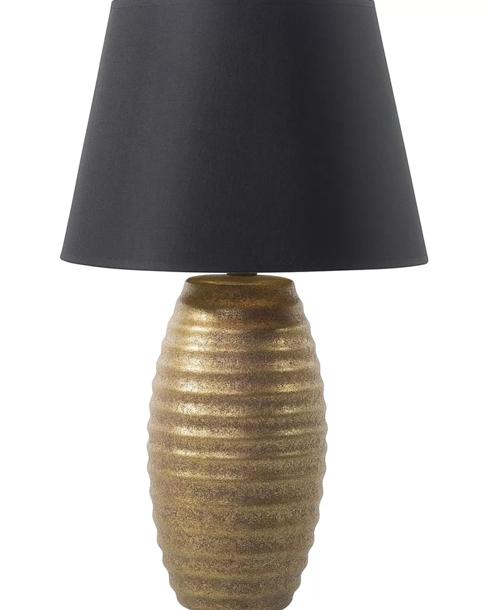 Lampada da Tavolo in Porcellana con Decorazioni Oro - Design Elegante Ebro | Beliani Online