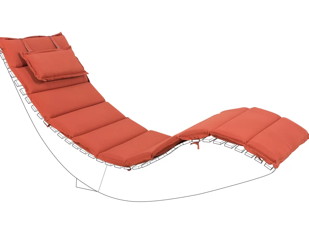 Beliani Cuscino Morbido per Poltrona Relax, Rivestimento in Tessuto Rosso - 180x60 cm | Linea Brescia