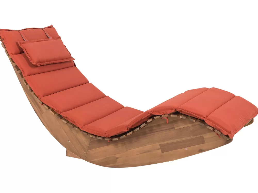 Beliani Cuscino Morbido per Poltrona Relax, Rivestimento in Tessuto Rosso - 180x60 cm | Linea Brescia