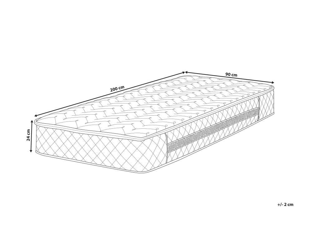 Materasso Glory a Molle Insacchettate Media Fermezza 90x200 cm - Confortevile e Supporto Ottimale per Lettini Junior Beliani