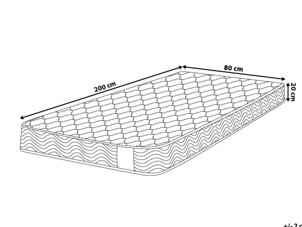 Materasso Beliani a molle insacchettate - Supporto ottimale 80x200 cm, struttura extrafirma con rivestimento Bliss per massimo comfort notturno