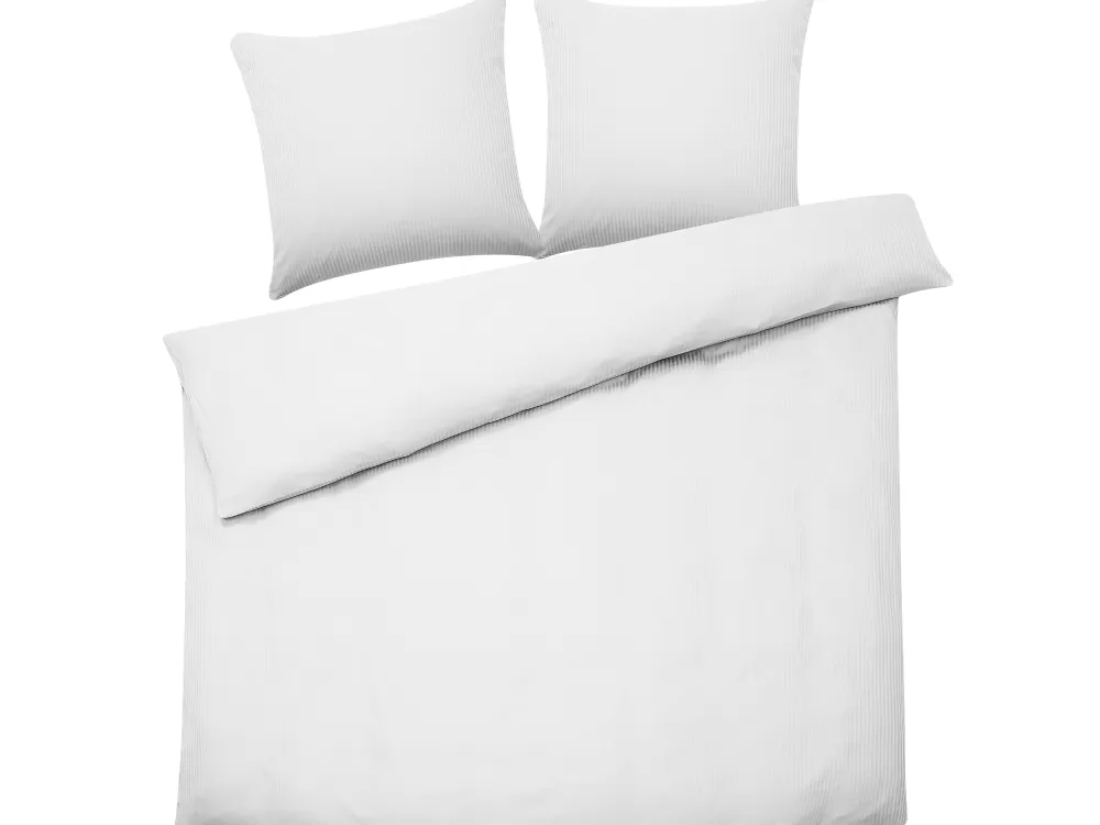 Set Lenzuola Beliani Avondale in Satinato di Cotone - Confezione Completa 240x220 cm, Bianco Ghiaccio