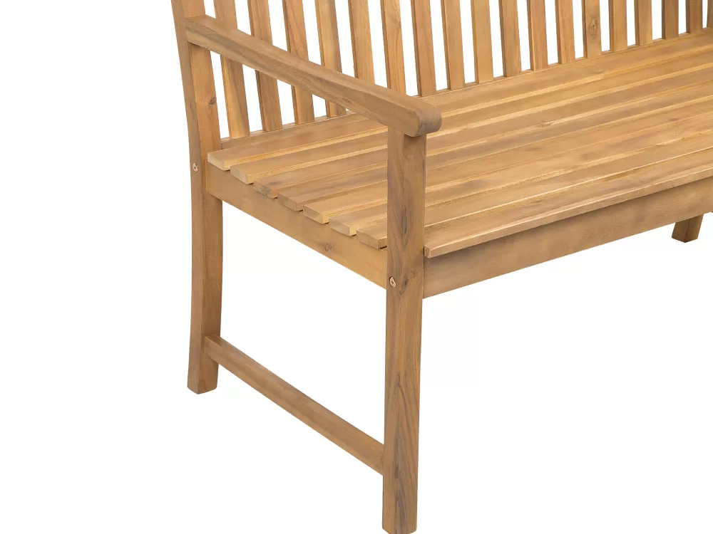 Panchina da Giardino in Legno di Acacia Certificato - Design Vivara 160 cm, Tonalità Chiara con Dettagli Grigio-Marrone | Offerta Speciale Beliani