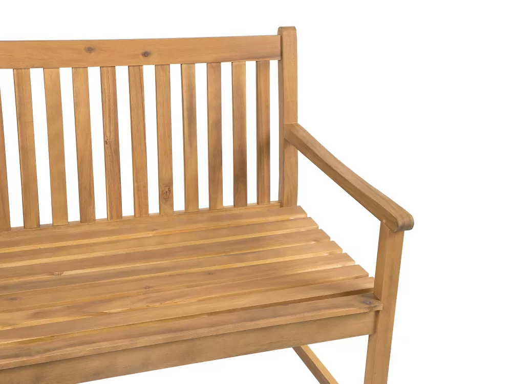 Panchina da Giardino in Legno di Acacia Certificato - Design Vivara 160 cm, Tonalità Chiara con Dettagli Grigio-Marrone | Offerta Speciale Beliani