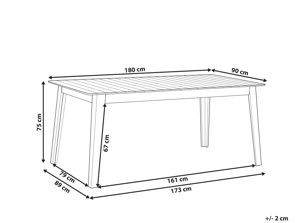 Beliani Tavolo da Giardino in Acacia Chiaro Fornelli - Design Elegante 180x90 cm, Ideale per Esterni