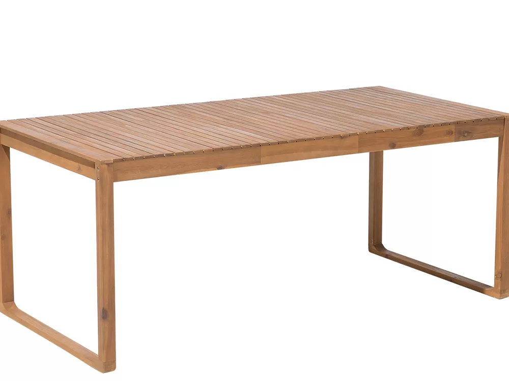 Tavolo da Giardino Elegante in Acacia Chiaro - Design Moderno 180x90 cm, Modello Sassari Beliani