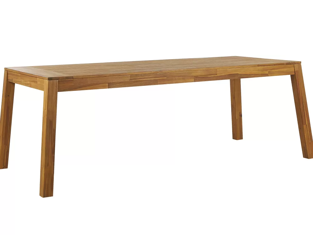 Beliani Outlet - Tavolo da Esterno in Legno di Acacia Chiaro, Design Elegante 210x90 cm - Ideale per Spazi Aperti, Collezione Livorno