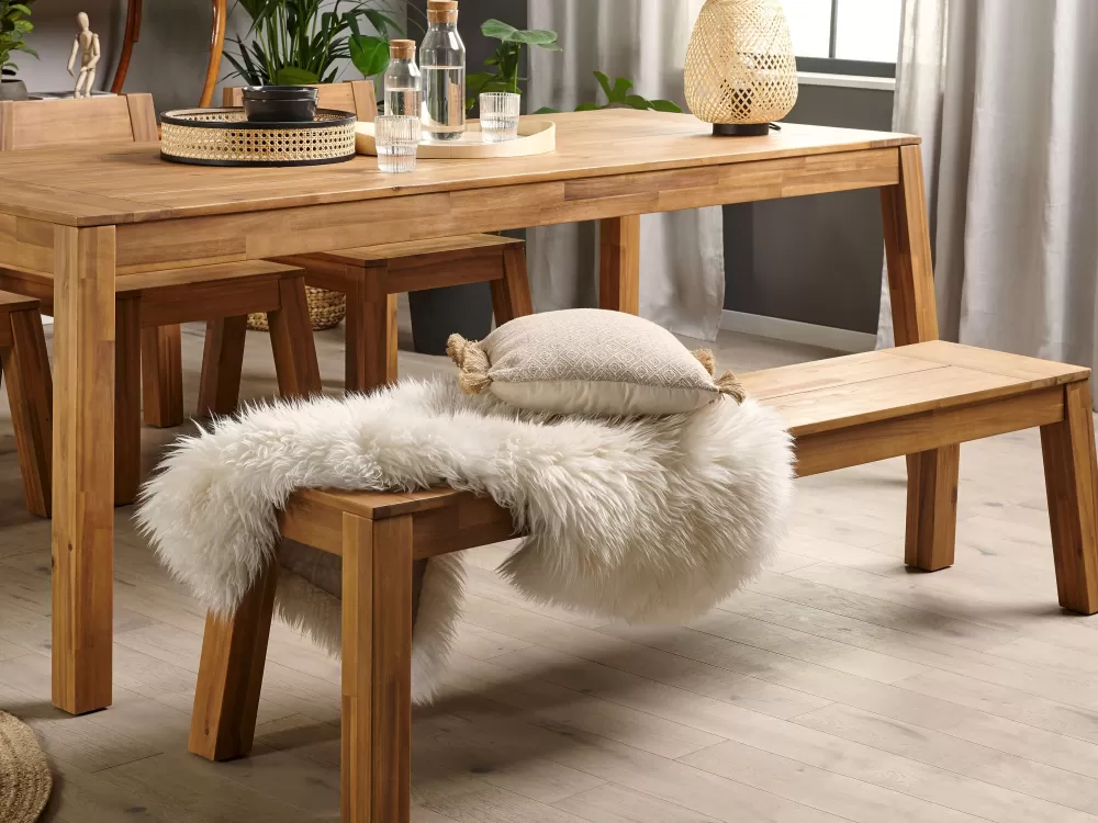 Beliani Outlet - Tavolo da Esterno in Legno di Acacia Chiaro, Design Elegante 210x90 cm - Ideale per Spazi Aperti, Collezione Livorno