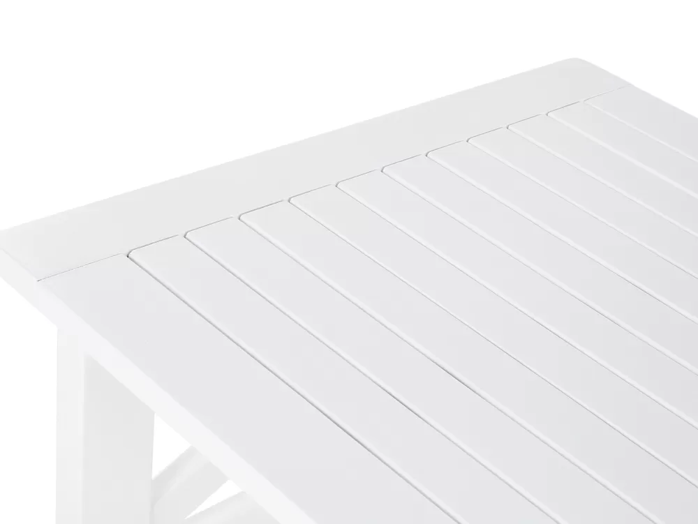 Tavolo da Giardino Beliani in Legno di Acacia - Design Scandinavo, Bianco Luminoso, 100x55 cm - Collezione Baltica