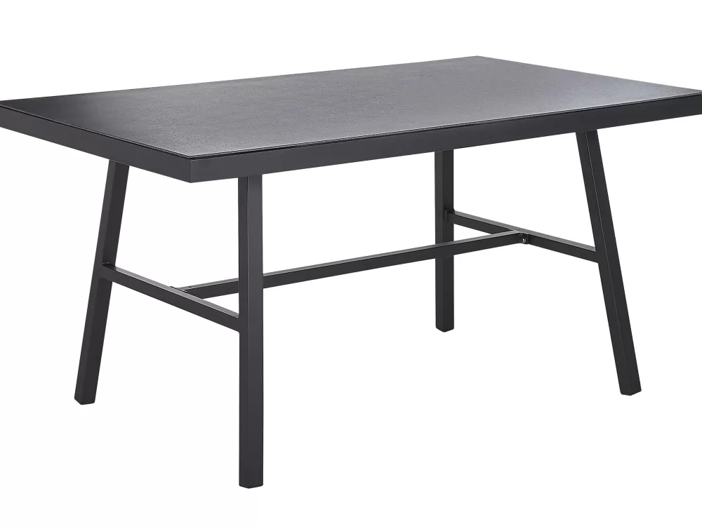 Beliani Tavolo da Esterno in Alluminio Opaco 150x90 cm - Design Moderno Serie Canetto per Giardino e Terrazzo