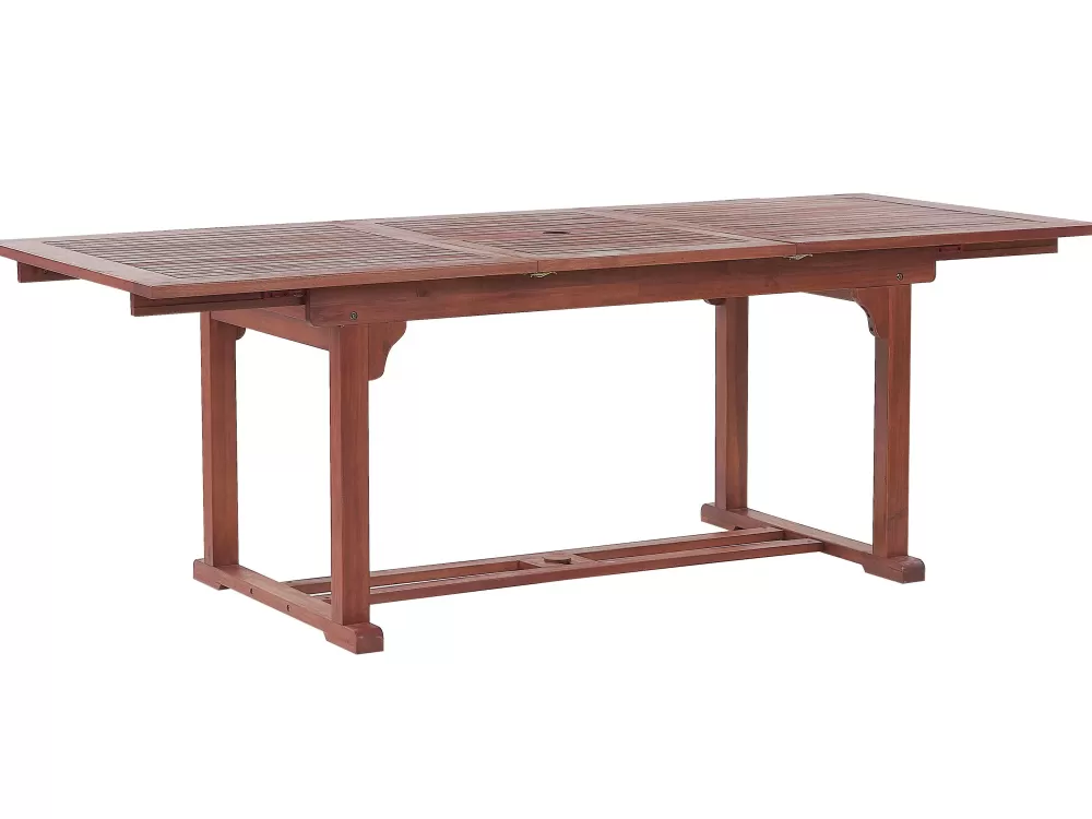 Tavolo da Esterno Allungabile in Legno di Acacia Scuro - Design Toscano 160-220x90 cm | Ideale per Giardino e Terrazzo | Beliani