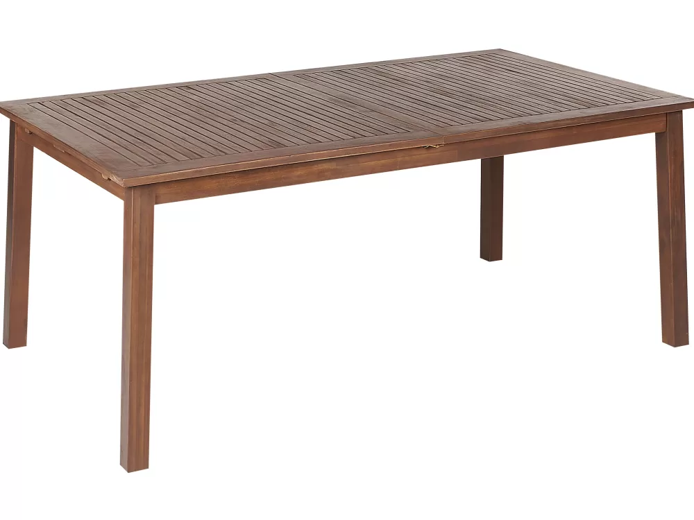 Tavolo da Esterno Estensibile Cesana in Legno di Acacia Scuro - Design Modulabile 180-240 x 100 cm, Soluzione Pratica per Giardino Beliani

Arricchisci il tuo spazio esterno con questo tavolo regolabile in robusto legno scuro, ideale per pranzi all'aperto e momenti conviviali. Disponibile nelle misure 180/240 cm di lunghezza, garantisce versatilità e stile per ogni occasione.