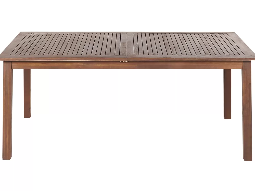 Tavolo da Esterno Estensibile Cesana in Legno di Acacia Scuro - Design Modulabile 180-240 x 100 cm, Soluzione Pratica per Giardino Beliani

Arricchisci il tuo spazio esterno con questo tavolo regolabile in robusto legno scuro, ideale per pranzi all'aperto e momenti conviviali. Disponibile nelle misure 180/240 cm di lunghezza, garantisce versatilità e stile per ogni occasione.