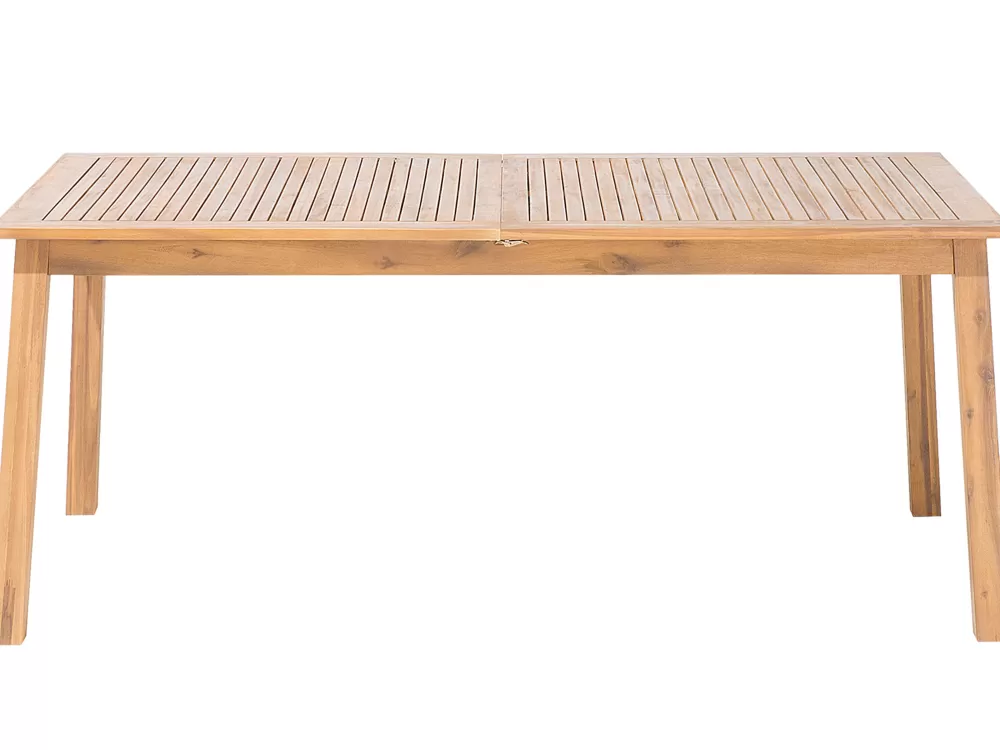 Tavolo da Esterno Regolabile in Legno di Acacia Chiaro Beliani - Design Elegante con Prolunga 180/240 cm x 100 cm, Ideale per Giardino e Terrazzo | Modello Cesana