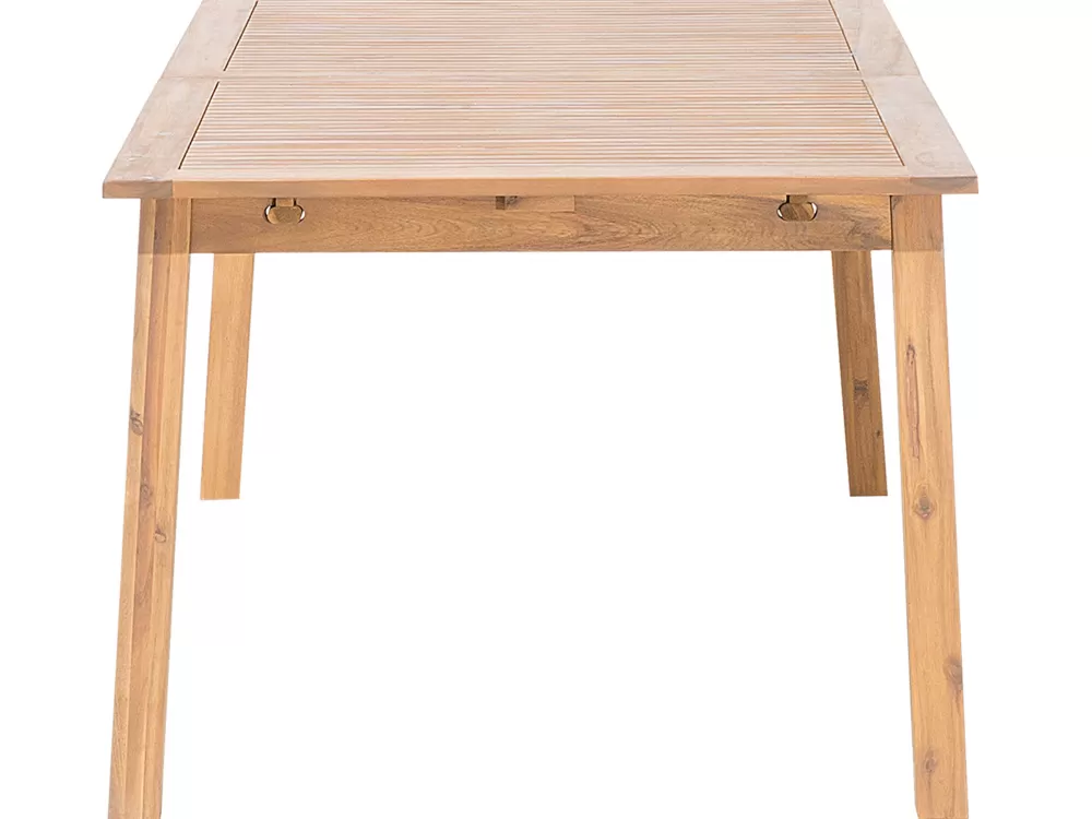 Tavolo da Esterno Regolabile in Legno di Acacia Chiaro Beliani - Design Elegante con Prolunga 180/240 cm x 100 cm, Ideale per Giardino e Terrazzo | Modello Cesana