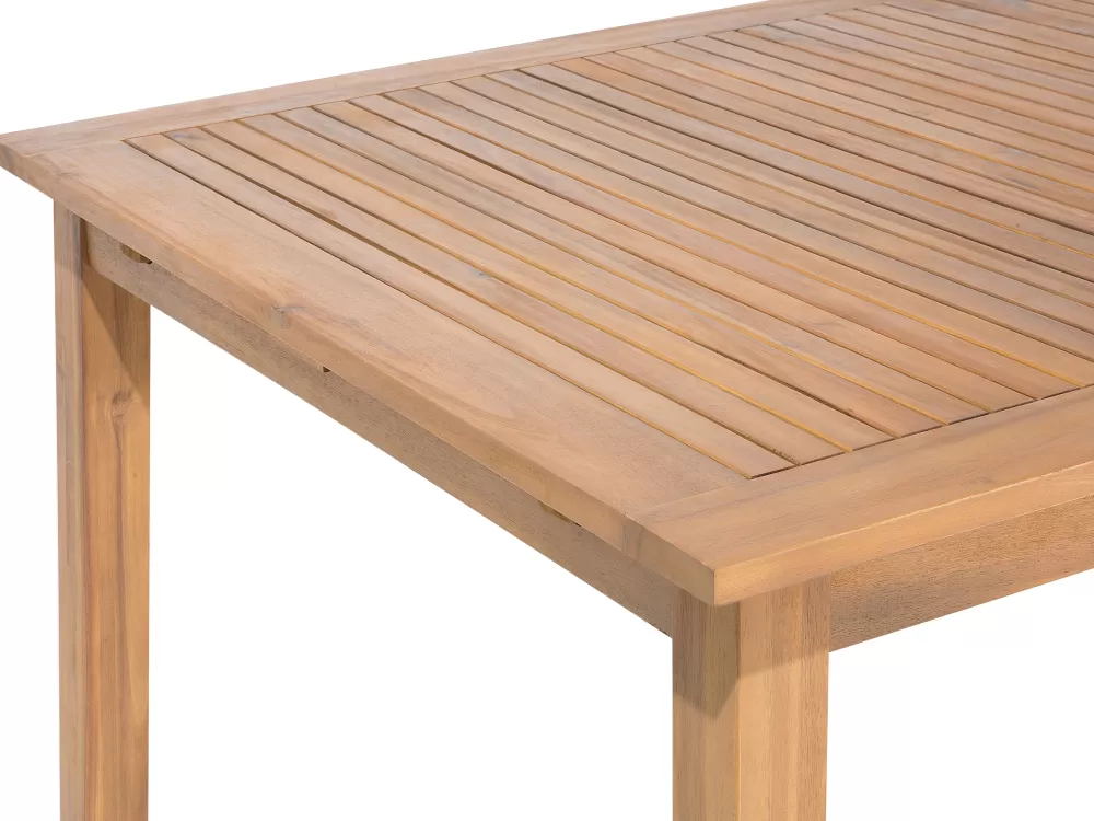 Tavolo da Esterno Regolabile in Legno di Acacia Chiaro Beliani - Design Elegante con Prolunga 180/240 cm x 100 cm, Ideale per Giardino e Terrazzo | Modello Cesana
