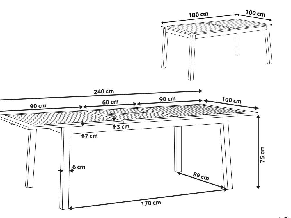 Tavolo da Esterno Regolabile in Legno di Acacia Chiaro Beliani - Design Elegante con Prolunga 180/240 cm x 100 cm, Ideale per Giardino e Terrazzo | Modello Cesana