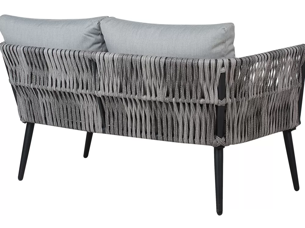 Beliani Set da Giardino Preveza - Tavolo con Sedie Eleganti in Grigio Antracite e Nero per Esterni