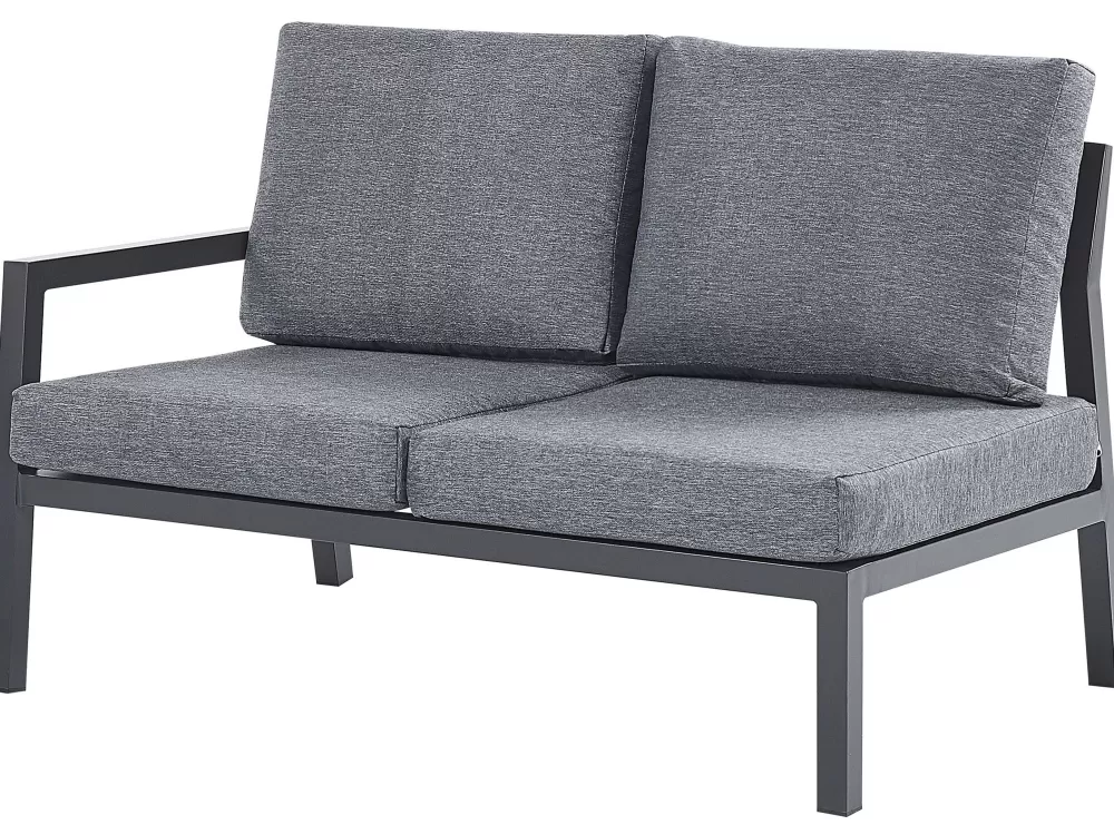 Beliani - Set Divano da Giardino 5 Posti in Tessuto Grigio Scuro, Vizzini - Arredamento da Esterno Moderno e Confortevole