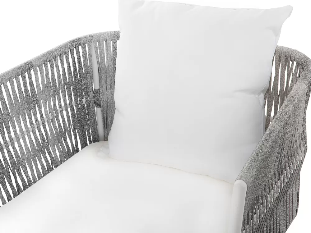 Beliani Set Relax da Giardino Ragusa - Divano Esterno Componibile in Bianco Naturale, Design Confortevole e Elegante per Terrazzo o Veranda