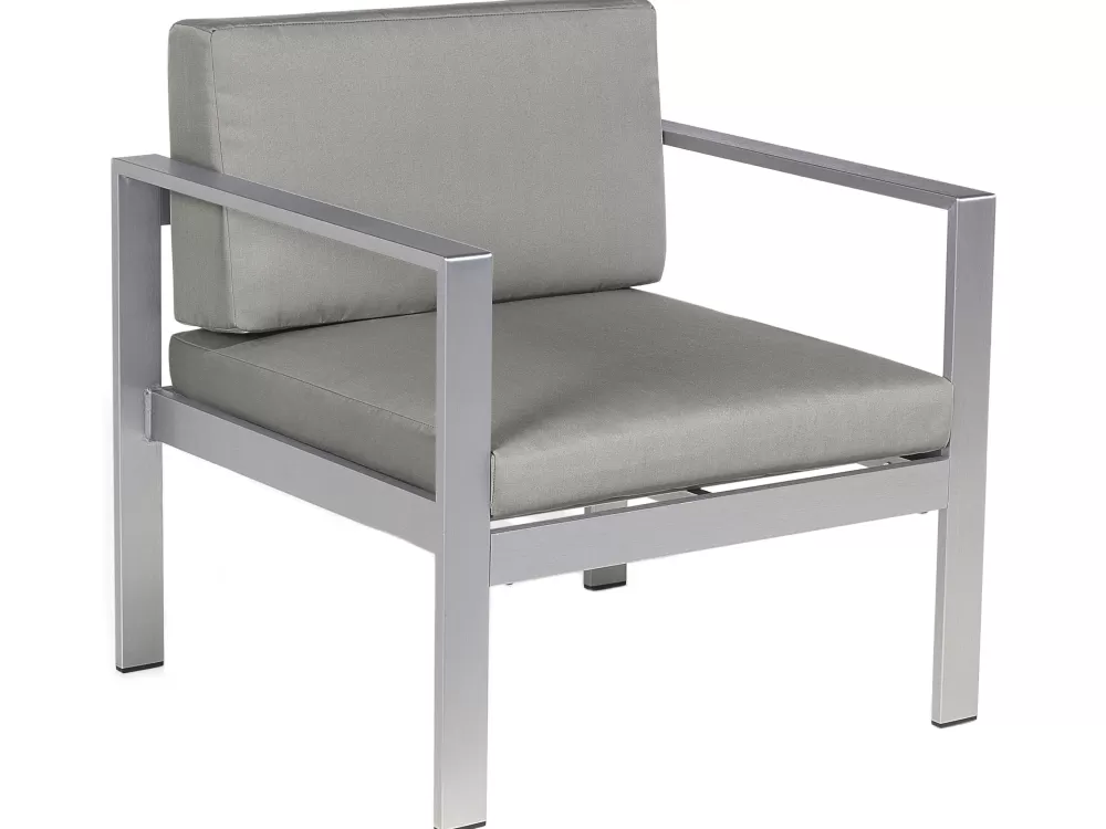 Beliani Set da Giardino Salerno in Tessuto Grigio Antracite - Soluzione Comoda ed Elegante per Esterni con Promozione Esclusiva
