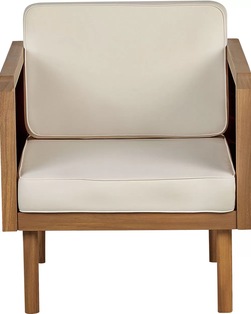 Comoda Poltrona Reclinabile da Esterno Beliani in Legno di Acacia Bianco - Design Moderno Baratti
