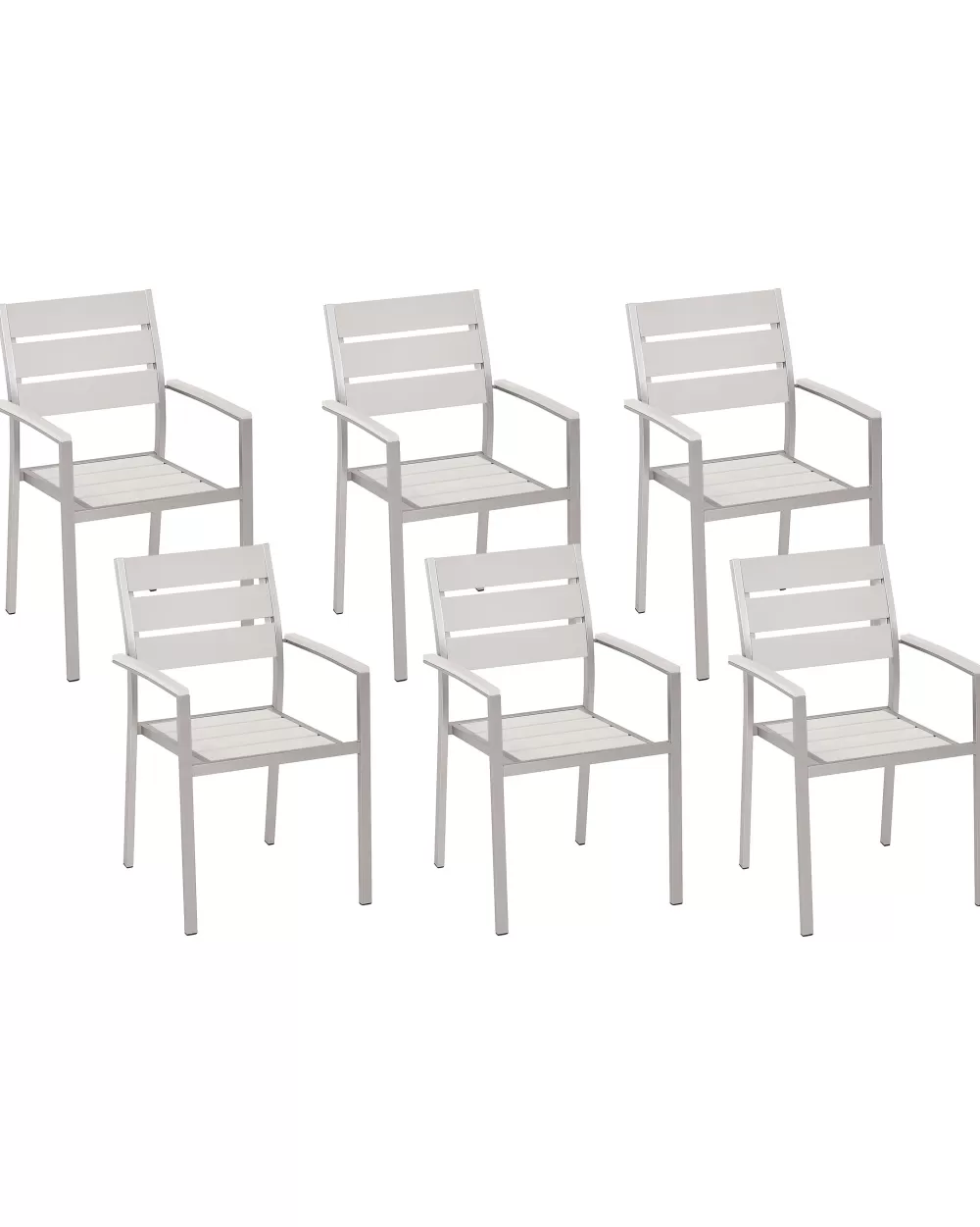 Set da 6 Sedie da Giardino Beliani® in Alluminio Bianco - Comode e Leggere per Relax all'Aperto