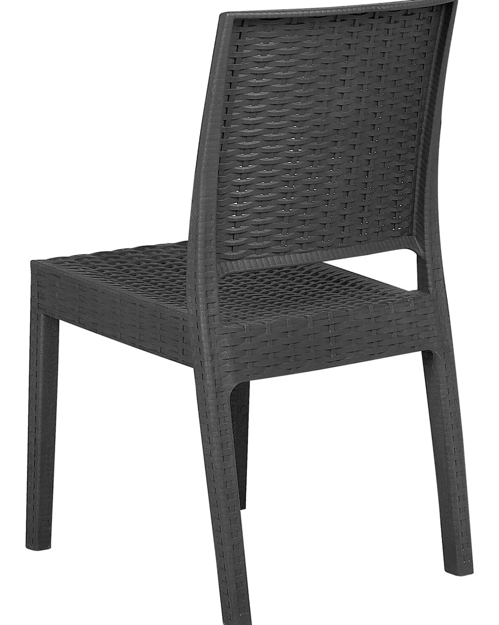 Fossano Set da 4 Sedie da Esterno in Grigio Grafite - Design Moderno per Giardino, Terrazzo o Balcone, Confortevoli e Resistenti alle Intemperie