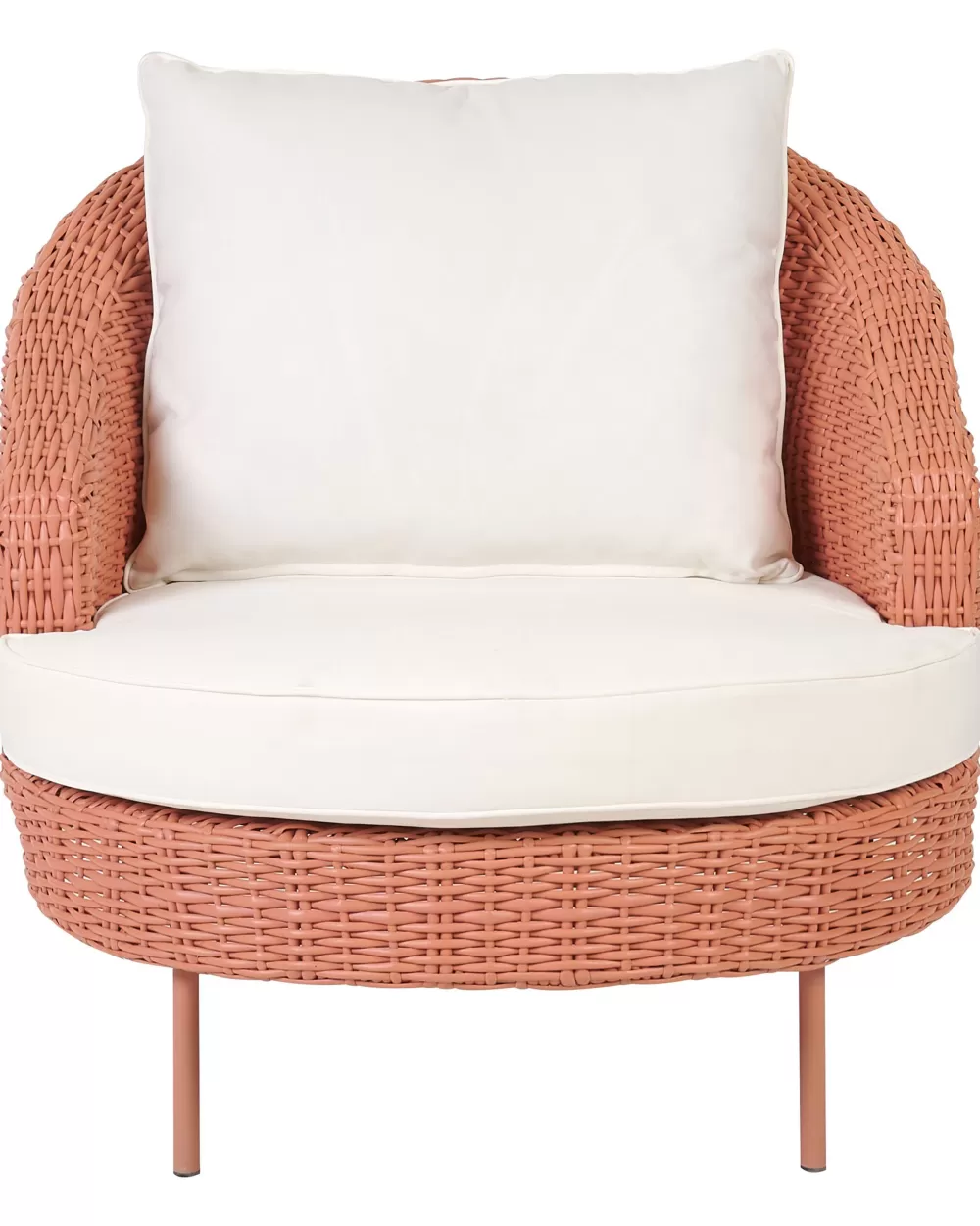 Beliani Sedia Relax da Giardino con Design Moderno - Poltroncina Esterna in Poliestere Pesca, Ideale per Arredi da Esterno Arcille