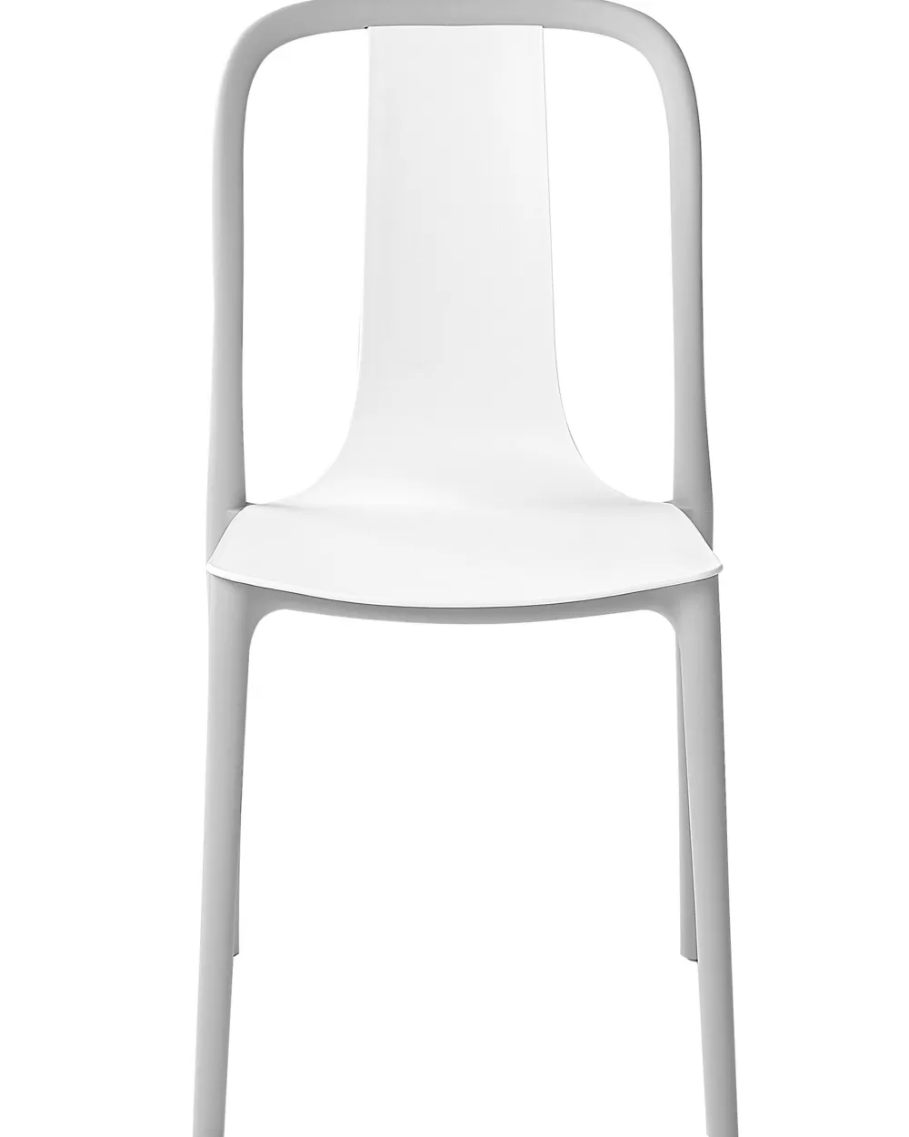 Beliani Spezia - Coppia di Sedie da Esterno in Plastica Bianco/Grigio, Design Moderno e Resistente