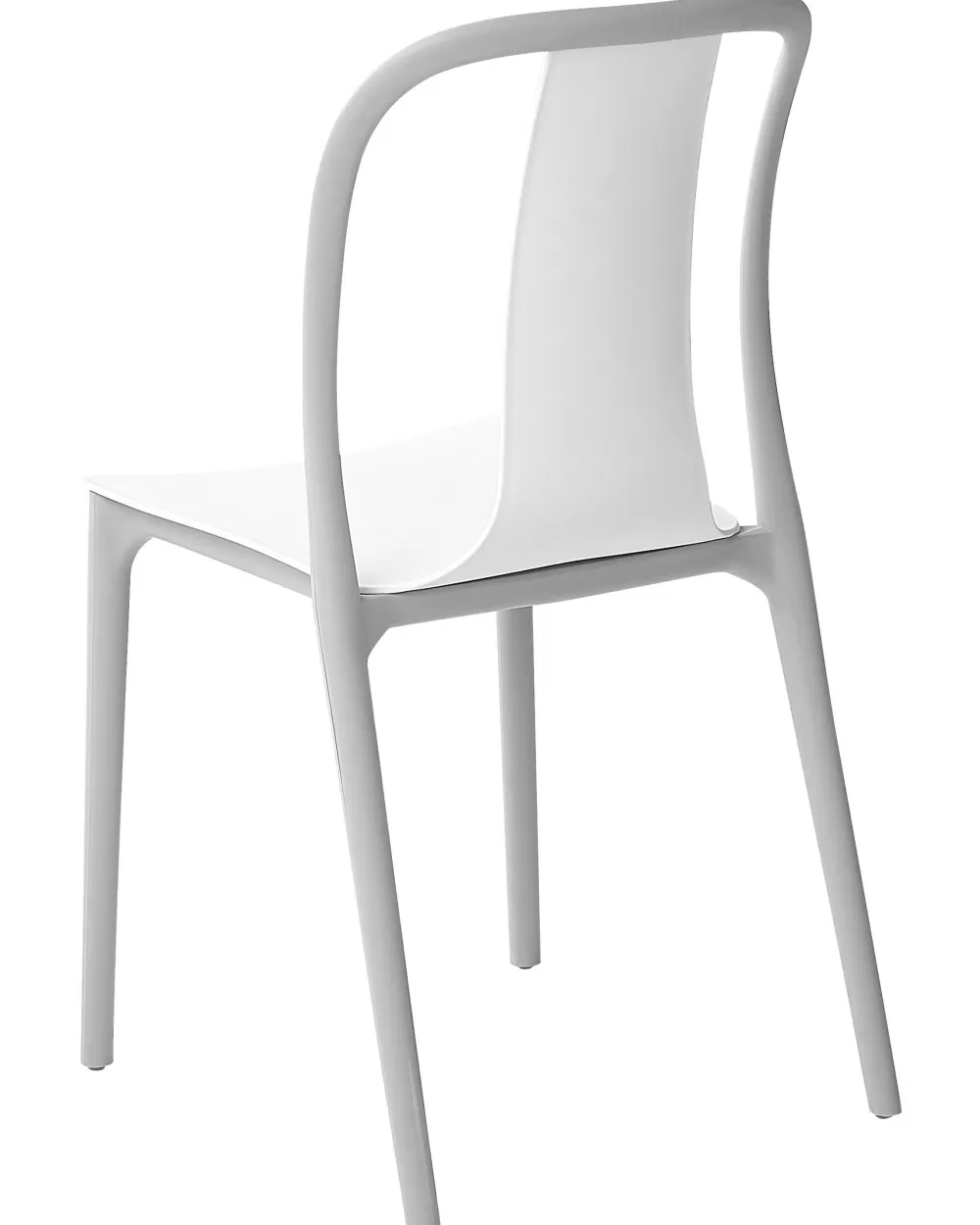 Beliani Spezia - Coppia di Sedie da Esterno in Plastica Bianco/Grigio, Design Moderno e Resistente