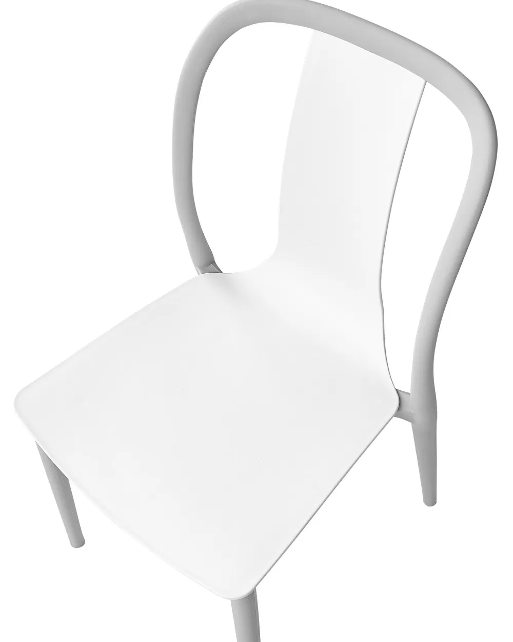 Beliani Spezia - Coppia di Sedie da Esterno in Plastica Bianco/Grigio, Design Moderno e Resistente
