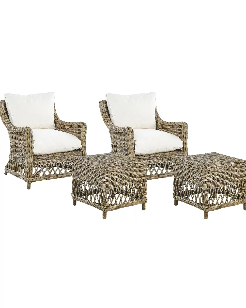 Beliani - Comode Sedie da Giardino in Vimini Naturale, Set di 2 con Design Elegante Ribolla - Tonalità Terra
