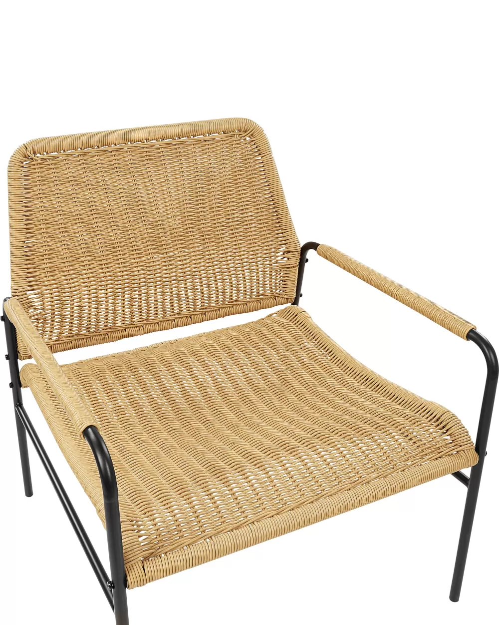 Set di 2 Sedie da Giardino in Vimini Naturale - Design Rettificato con Intreccio Manuale, Colori Terrosi e Struttura Resistente (Modello Prasimo by Beliani)