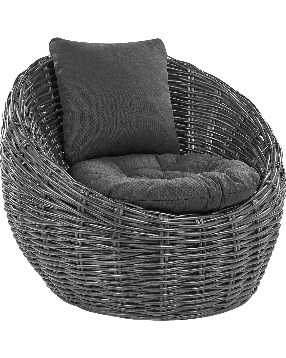 Sedia da Giardino Elegante in Vimini Intrecciato Nero - Design Moderno Beliani, Modello Lerici