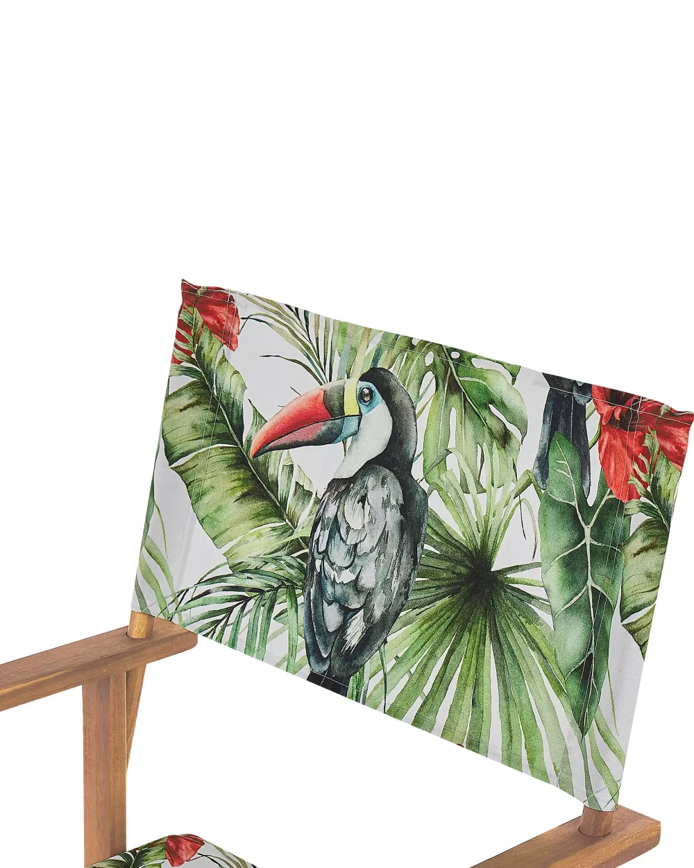 Beliani Sedia da Giardino Elegante in Legno di Acacia Chiaro con Rivestimenti Intercambiabili - Set da 2 Pezzi Grigio/Tucano + 2 Tessuti Ciniglia, Design Funzionale per Esterni