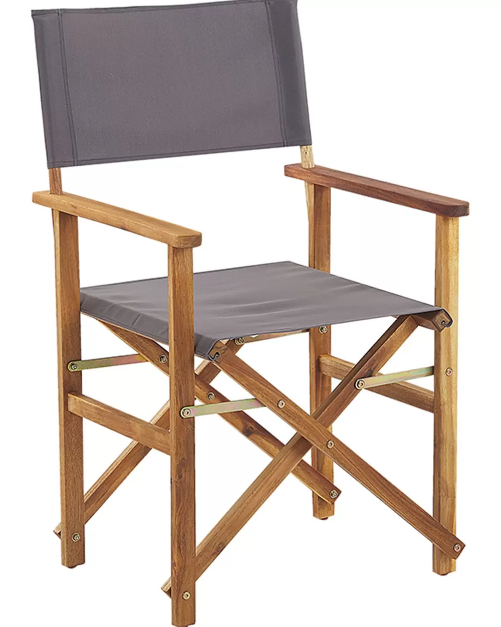 Beliani Sedia da Giardino Elegante in Legno di Acacia Chiaro con Rivestimenti Intercambiabili - Set da 2 Pezzi Grigio/Tucano + 2 Tessuti Ciniglia, Design Funzionale per Esterni