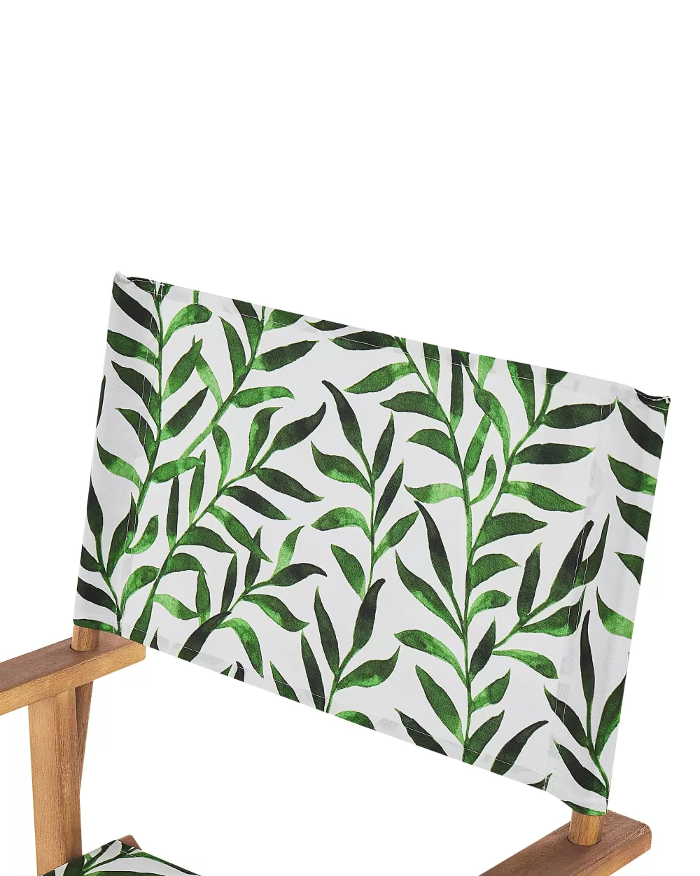 Beliani Offerta Speciale: 2 Sedie da Giardino in Legno di Acacia con Rivestimenti Intercambiabili - Bianco Naturale e Motivo Fogliare, Confezione Doppia