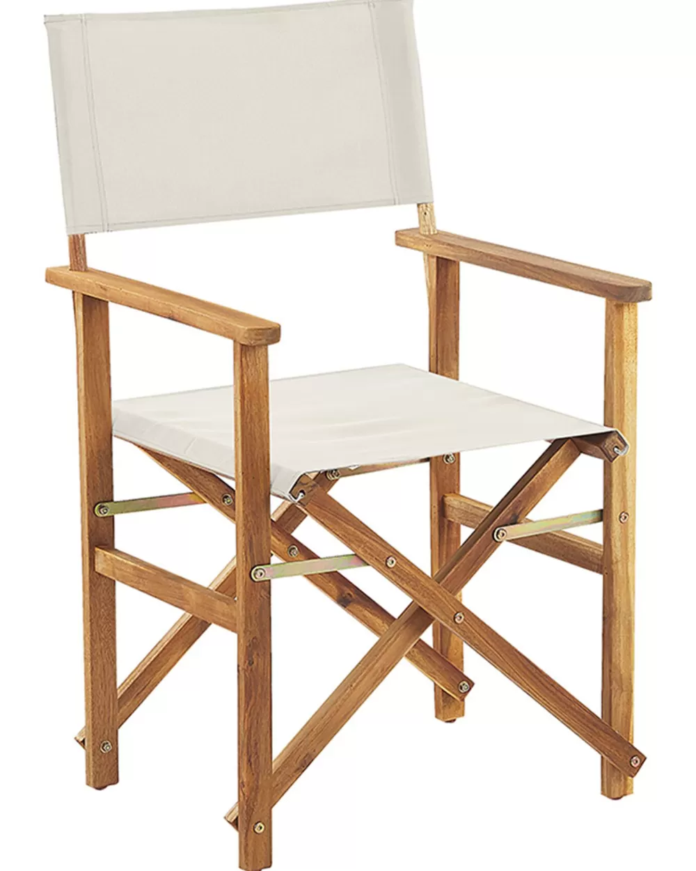 Beliani Offerta Speciale: 2 Sedie da Giardino in Legno di Acacia con Rivestimenti Intercambiabili - Bianco Naturale e Motivo Fogliare, Confezione Doppia