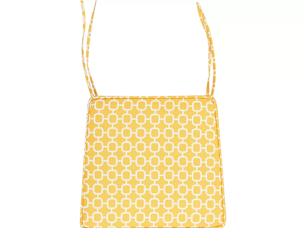 Coppia di Cuscini Morbidi per Sedia da Giardino Beliani - Giallo Vivace 37x34 cm, Pratici e Confortevoli