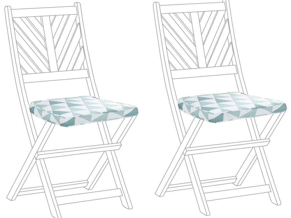 Offerta Imperdibile Beliani: Cuscini per Sedie da Giardino Azzurro Chiaro 37x34 cm, 2 Pezzi - Modello Terni