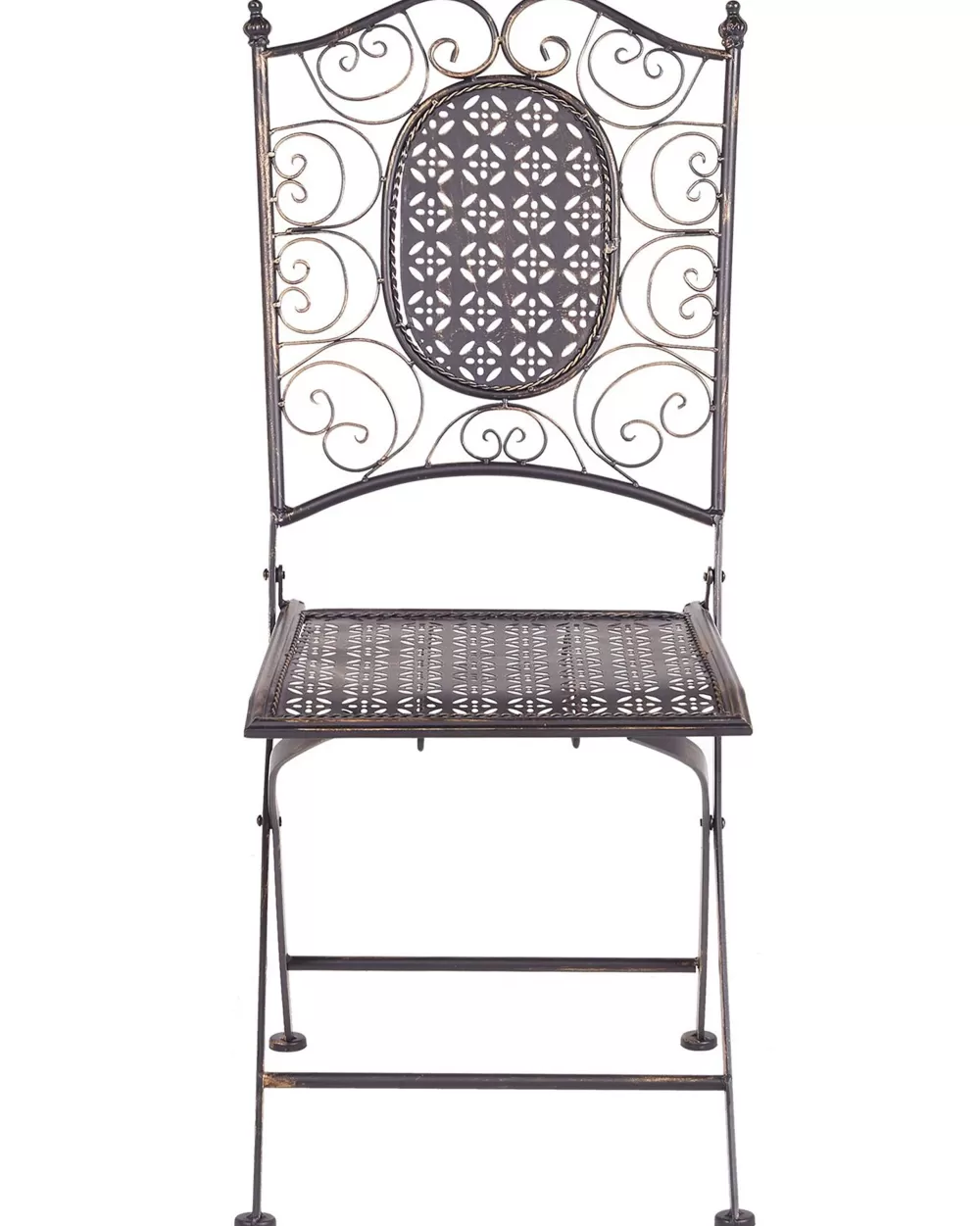 Coppia di Sedie da Giardino Moderne Bormio - Design Resistente in Metallo Nero Opaco, Beliani