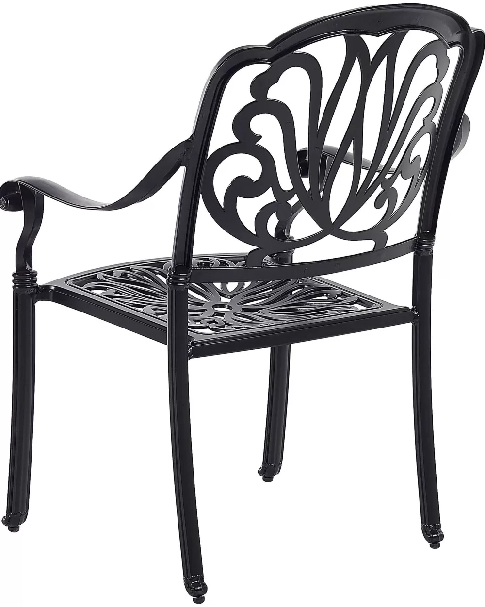 Beliani Set di Sedie da Giardino Ancona - 4 Pezzi Comodi in Design Moderno, Colore Nero per Esterni