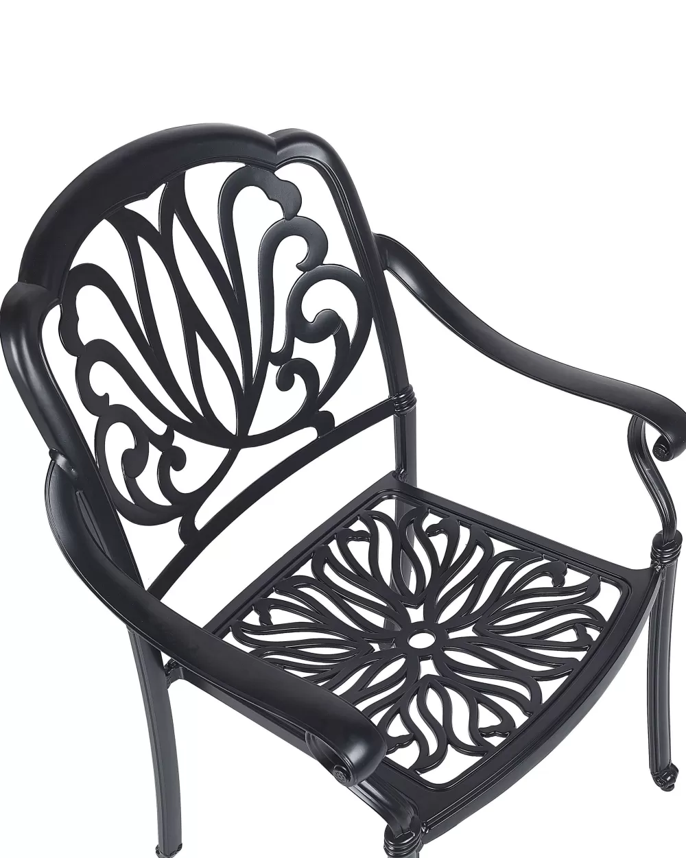 Beliani Set di Sedie da Giardino Ancona - 4 Pezzi Comodi in Design Moderno, Colore Nero per Esterni