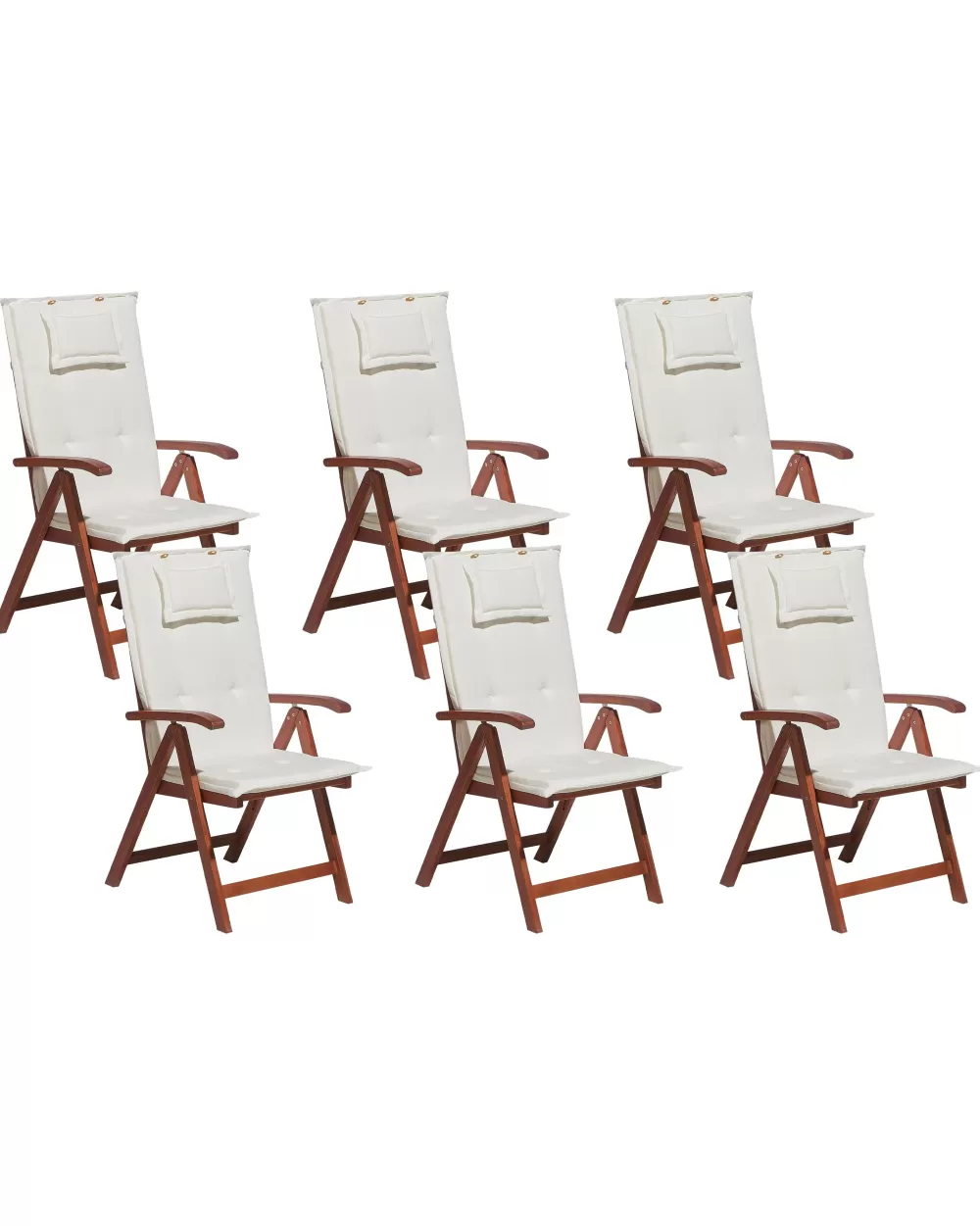 Beliani - Set Elegante da 6 Sedie da Giardino con Rivestimenti in Tonalità Naturale, Ispirazione Toscana per Arredo Esterno Confortevole