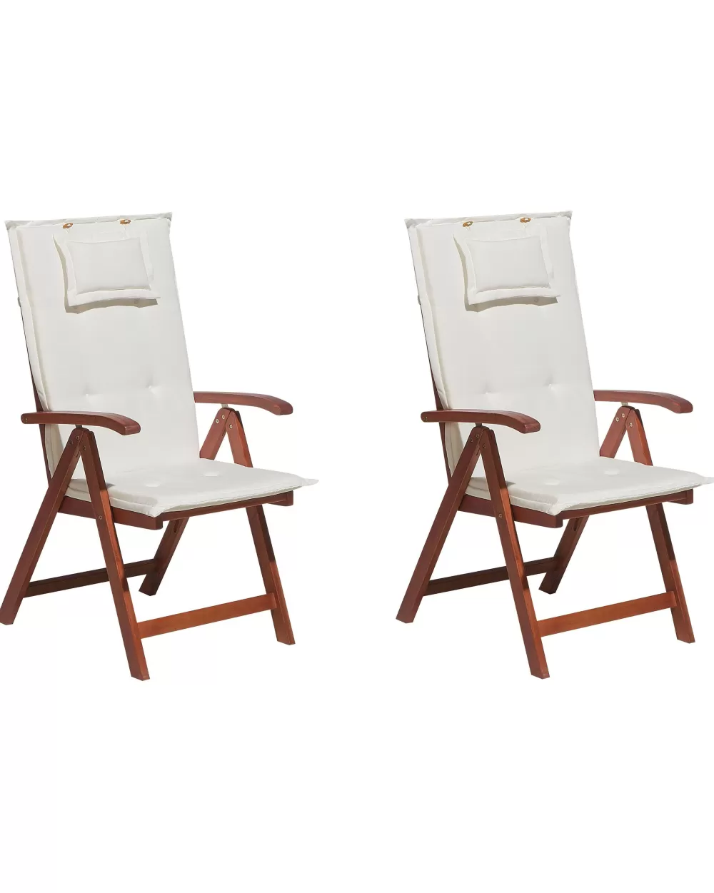 Beliani - Set Elegante da 6 Sedie da Giardino con Rivestimenti in Tonalità Naturale, Ispirazione Toscana per Arredo Esterno Confortevole