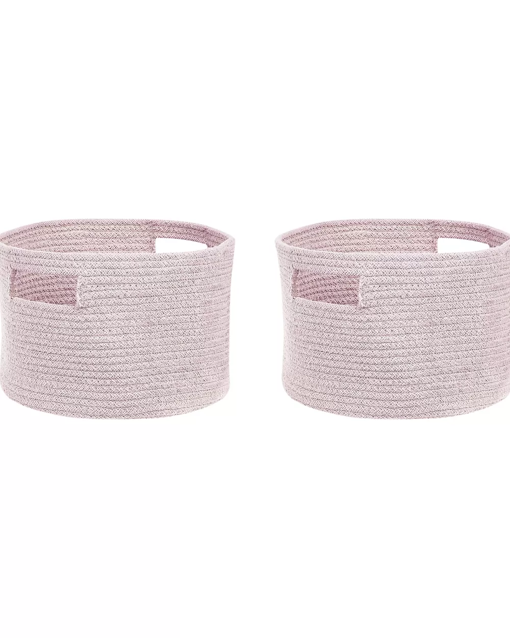 Affascinante Cesto in Cotone Rosa Pastello, Set da 2 - Design Elegante Beliani, 30 cm - Ispirazione Chiniot