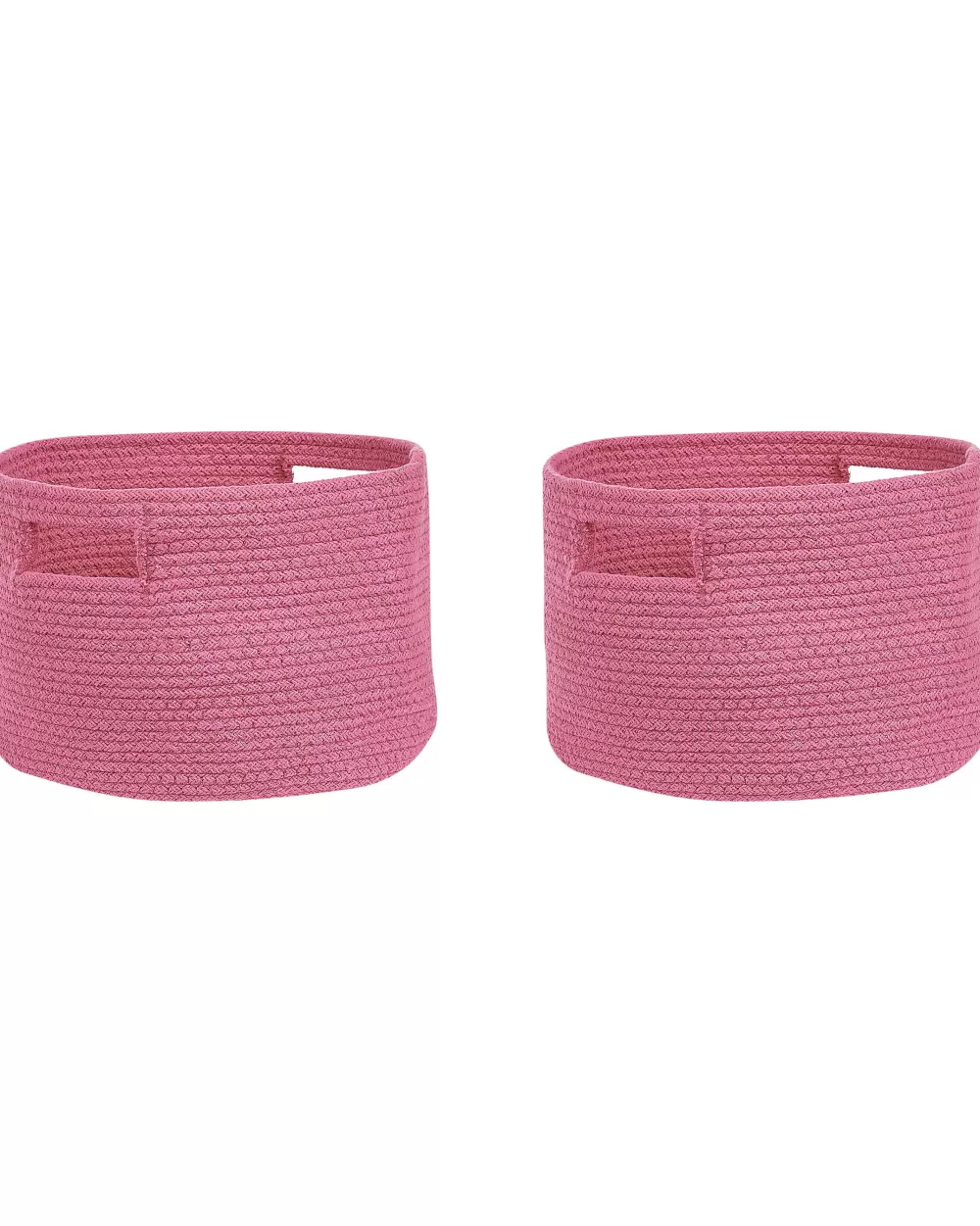 Beliani: Coppia di Cesti Portaoggetti in Cotone Rosa Chiaro per Bambini, 30 cm - Set Decorativo Chiniot per Camerette