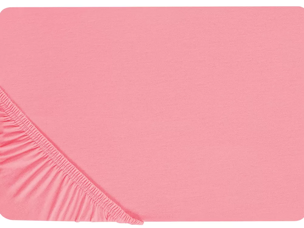 Beliani Lenzuola in Cotone Modellato Corallo 90x200 cm - Offerta Speciale Confortevole Janbu Design